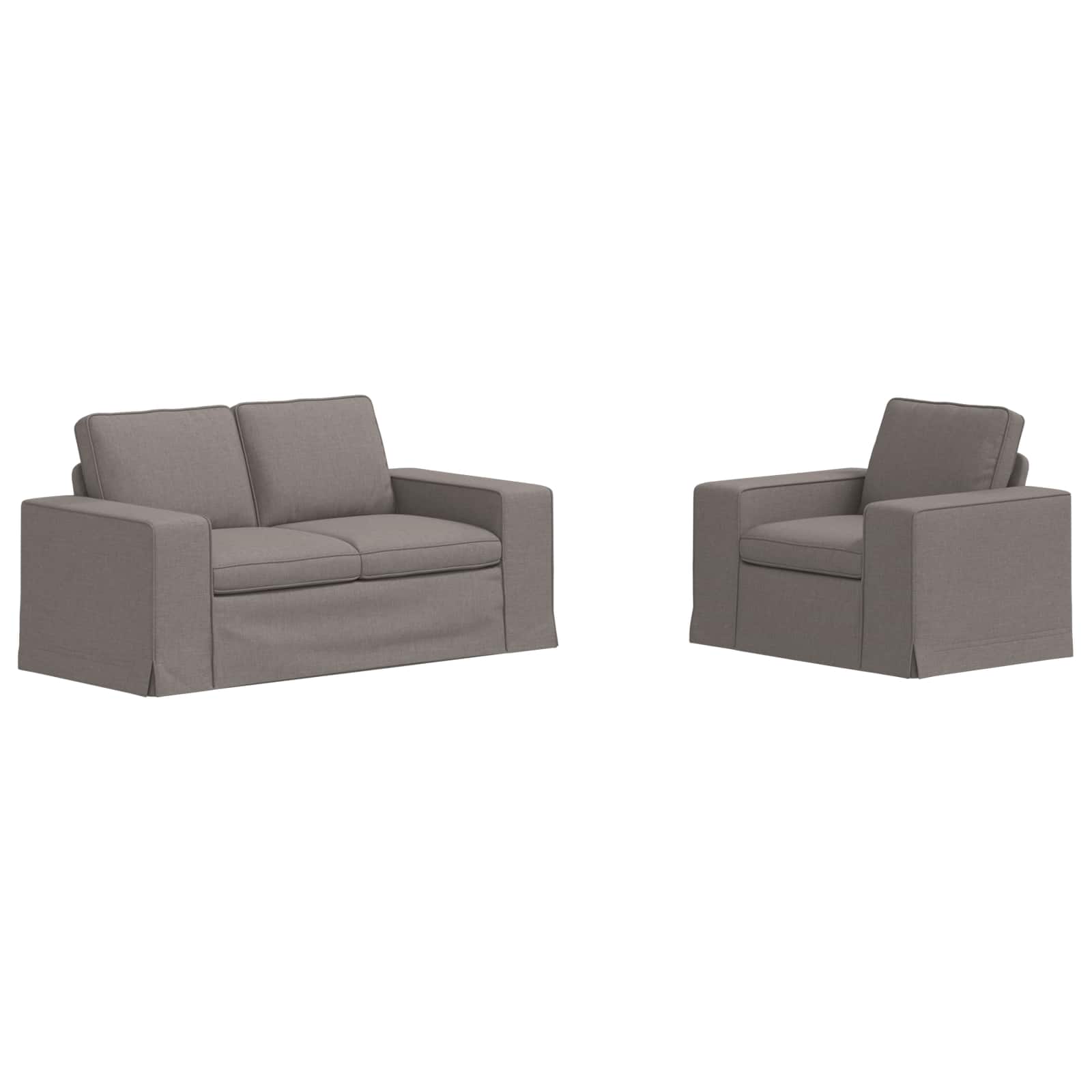 Sofa Set 2 pcs Taupe 162 x 80 x 82 cm Stoff