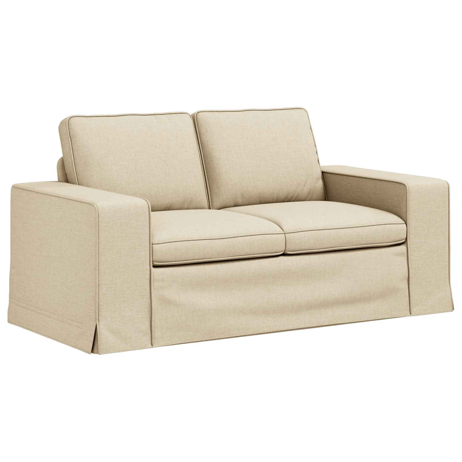 Sofa Set 2 pcs Creme 162 x 80 x 82 cm Stoff
