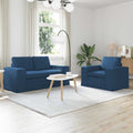 Sofa Set 2 pcs Blau 162 x 80 x 82 cm Stoff