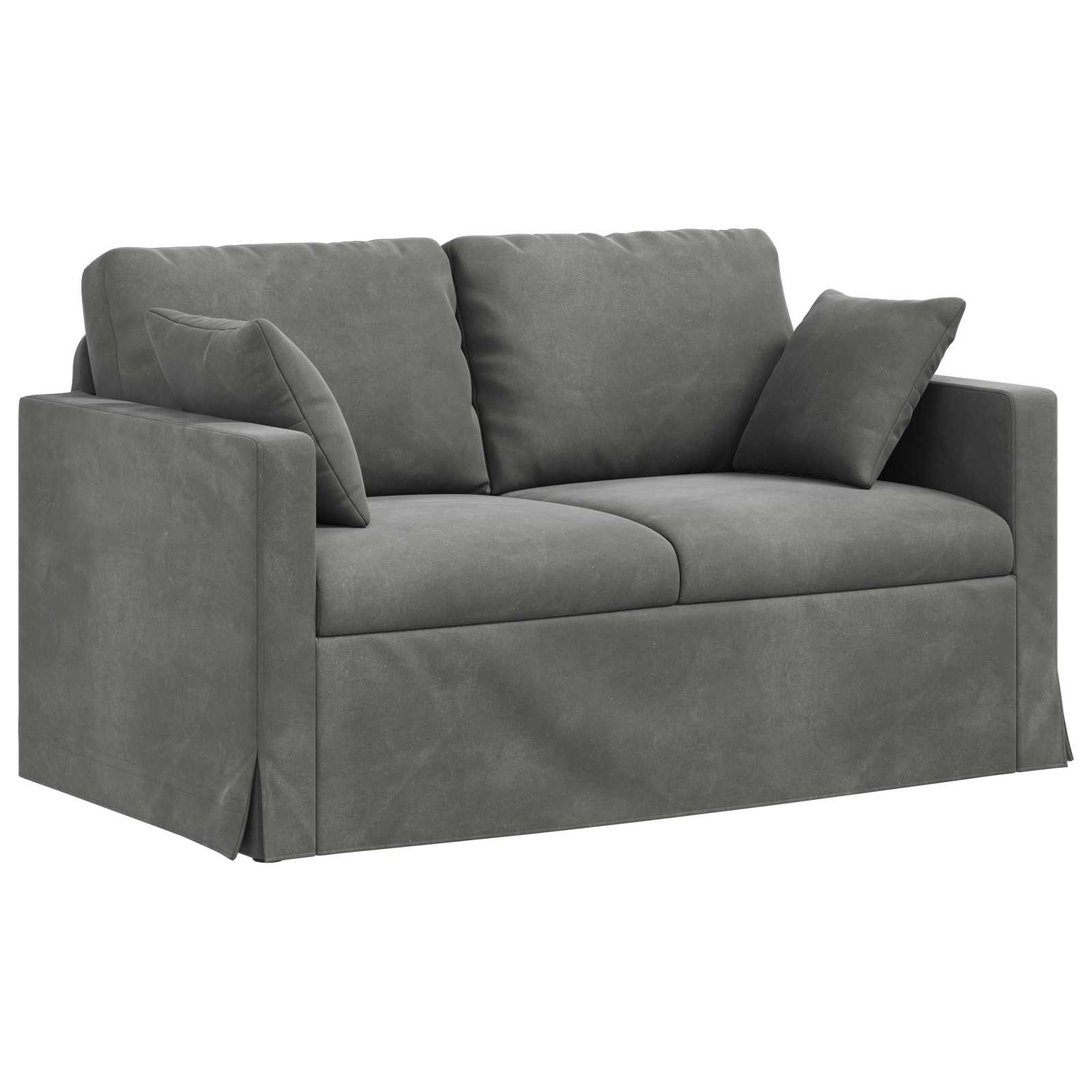 Sofa Set 2 pcs Dunkelgrau 138 x 78 x 80 cm Samt