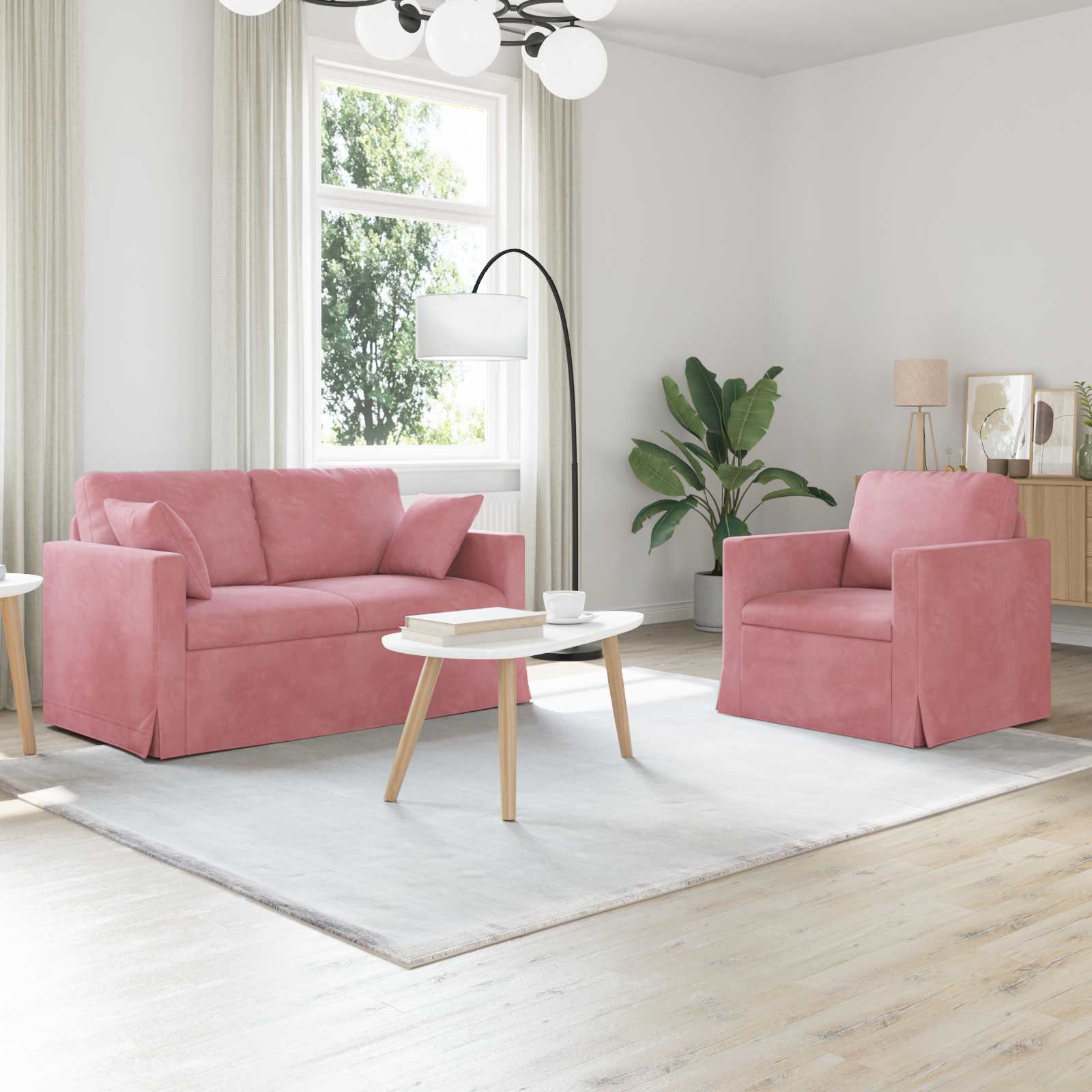 Sofa Set 2 pcs Rosa 138 x 78 x 80 cm Samt