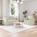 Sofa Set 2 pcs Creme 138 x 78 x 80 cm Samt