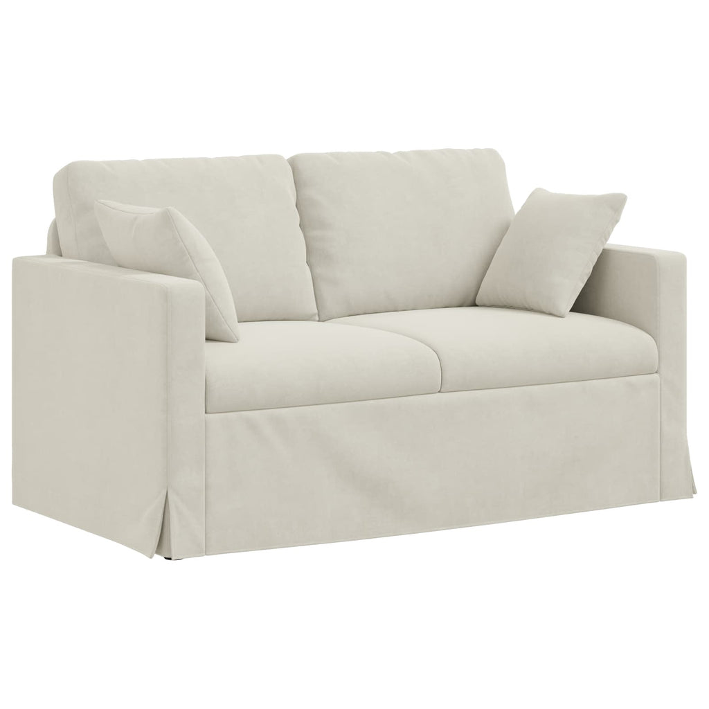 Sofa Set 2 pcs Creme 138 x 78 x 80 cm Samt