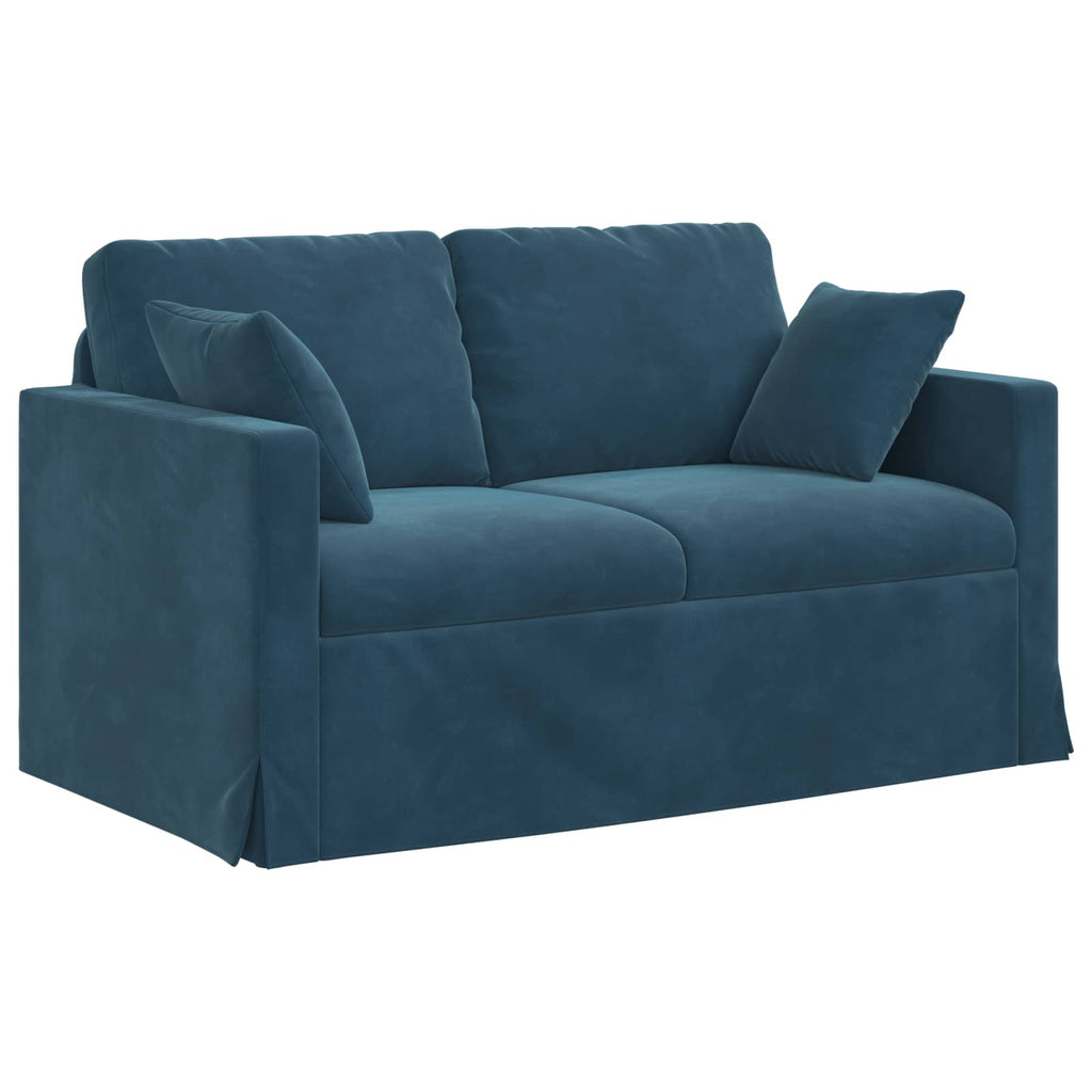 Sofa Set 2 pcs Blau 138 x 78 x 80 cm Samt