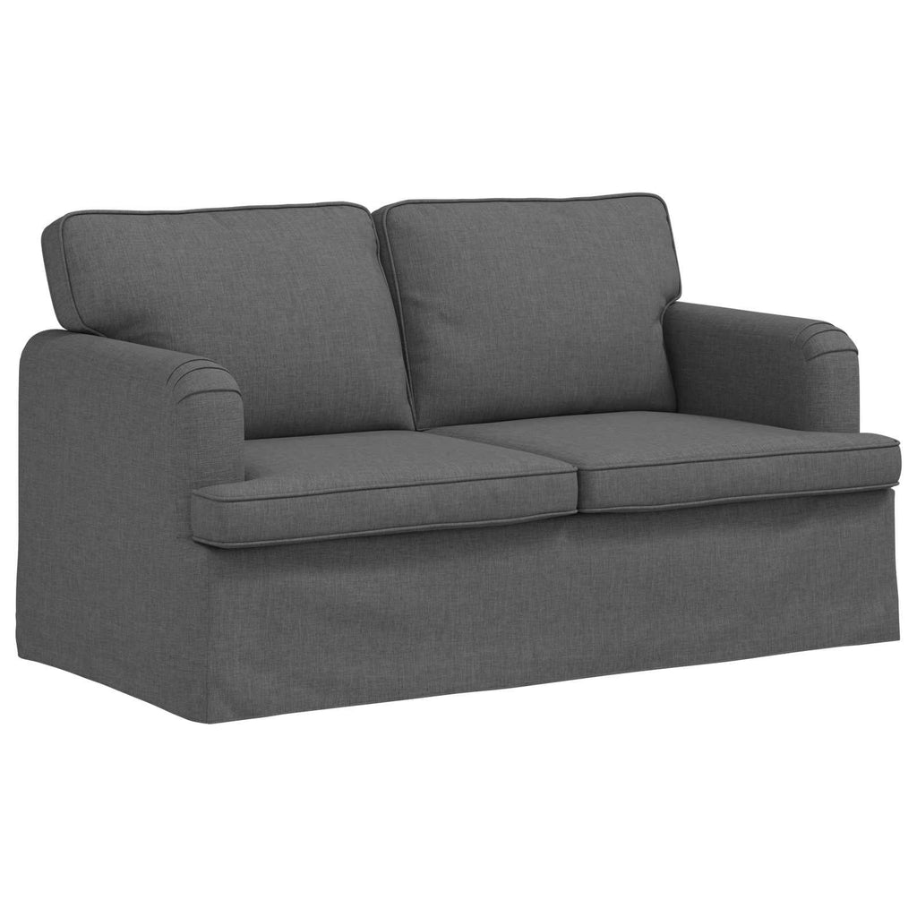 Sofa Set 2 pcs Dunkelgrau 144 x 80 x 85 cm Stoff