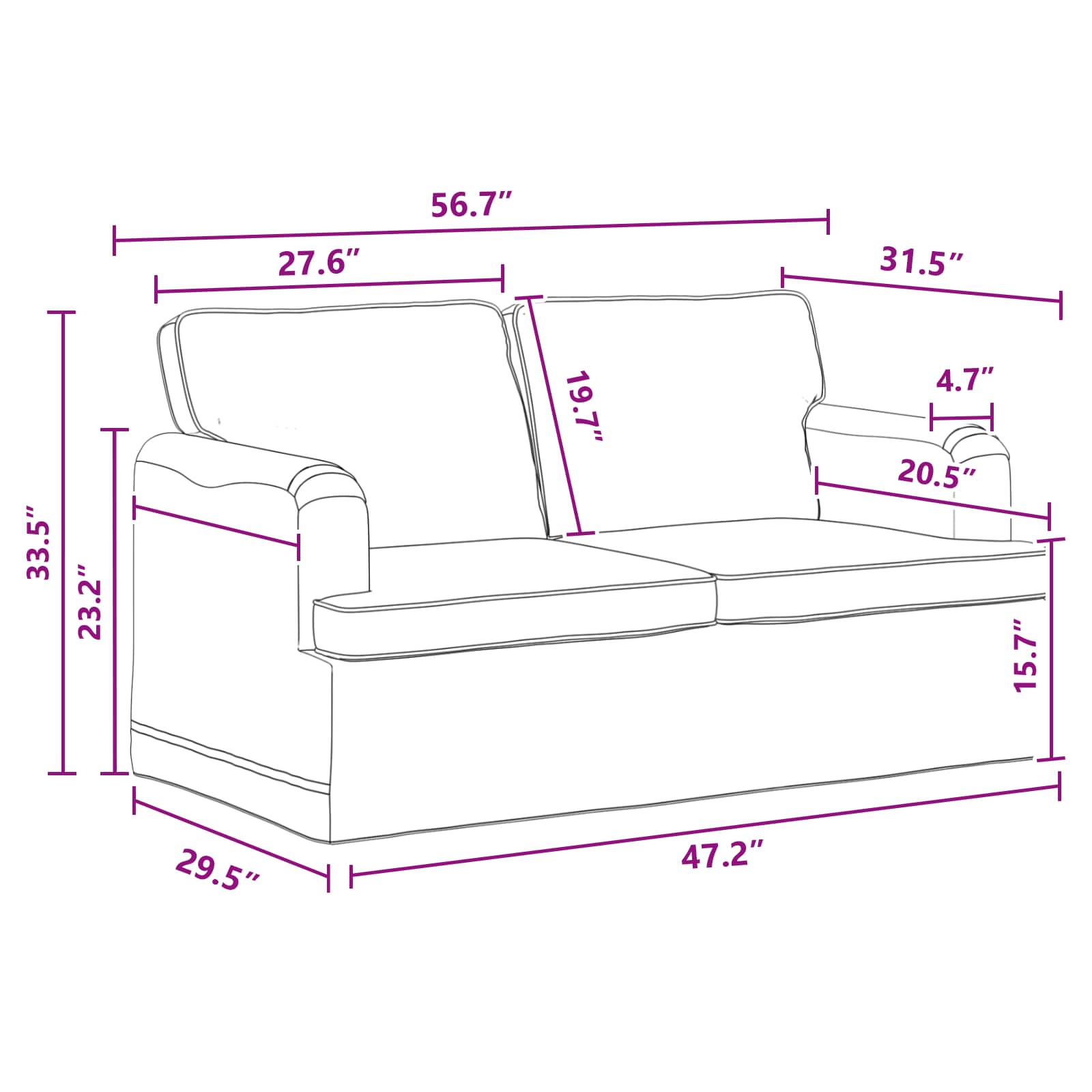 Sofa Set 2 pcs Dunkelgrau 144 x 80 x 85 cm Stoff