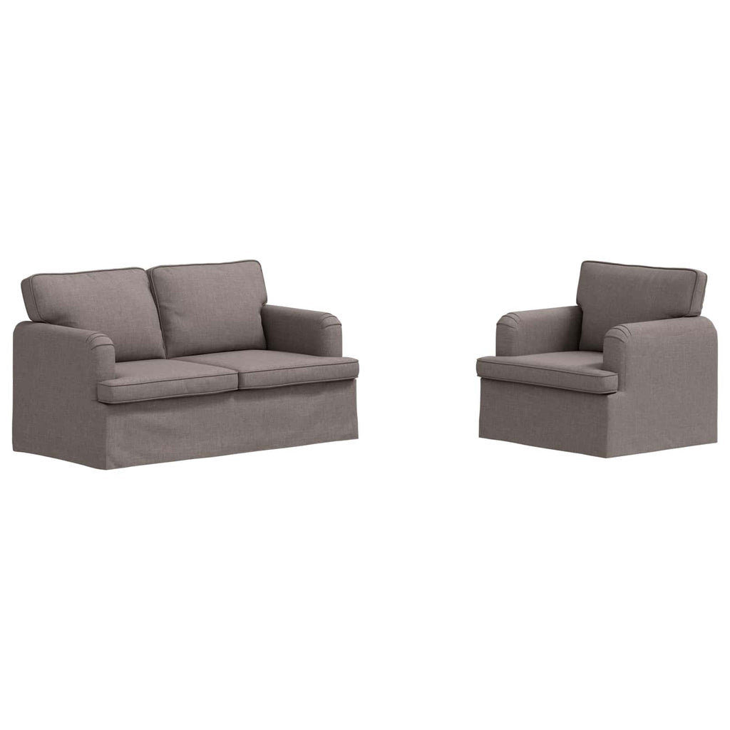 Sofa Set 2 pcs Taupe 144 x 80 x 85 cm Stoff