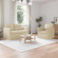 Sofa Set 2 pcs Creme 136 x 82 x 85 cm Stoff