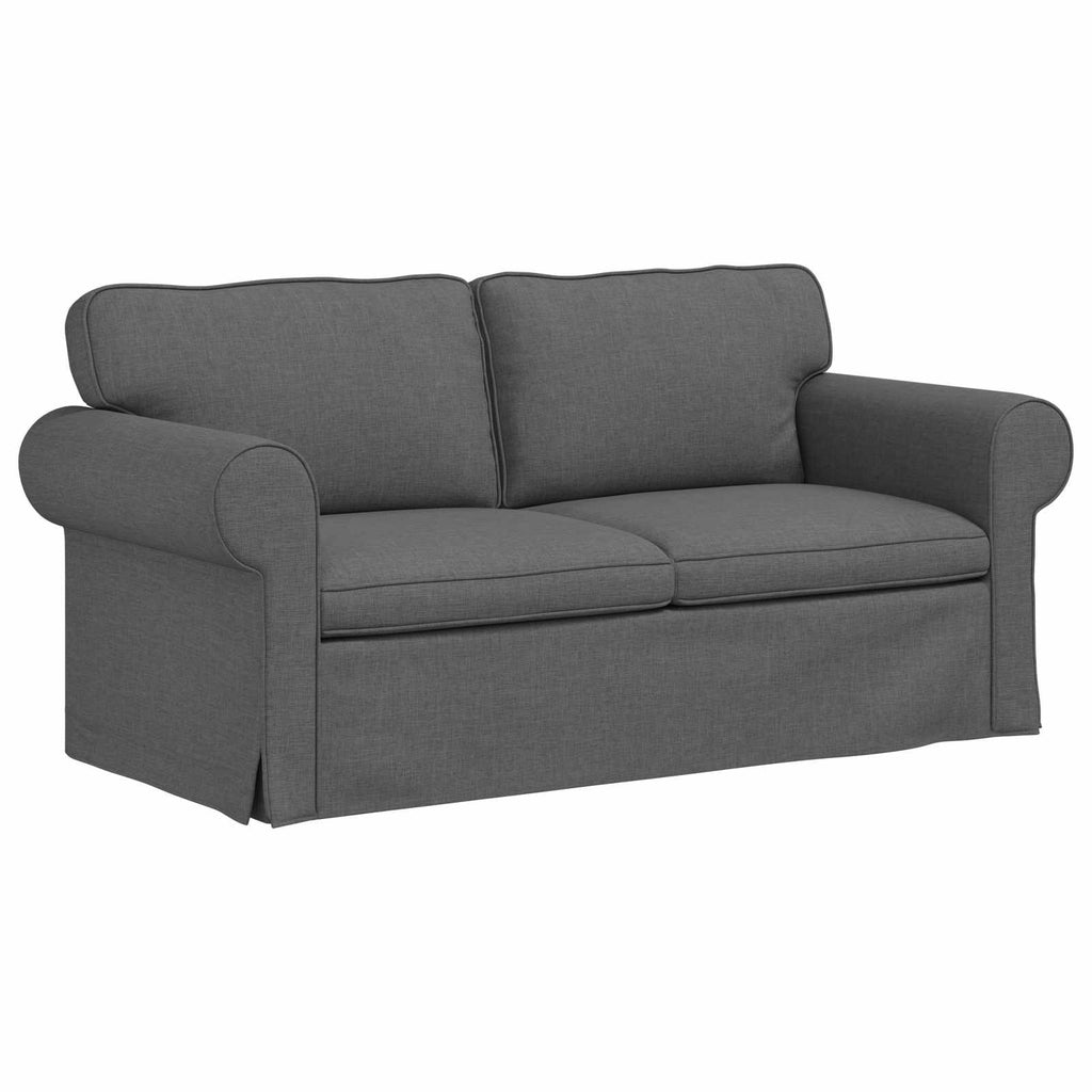 Sofa Set 2 pcs Dunkelgrau 175 x 82 x 80 cm Stoff
