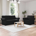 Sofa Set 2 pcs Schwarz 175 x 82 x 80 cm Stoff
