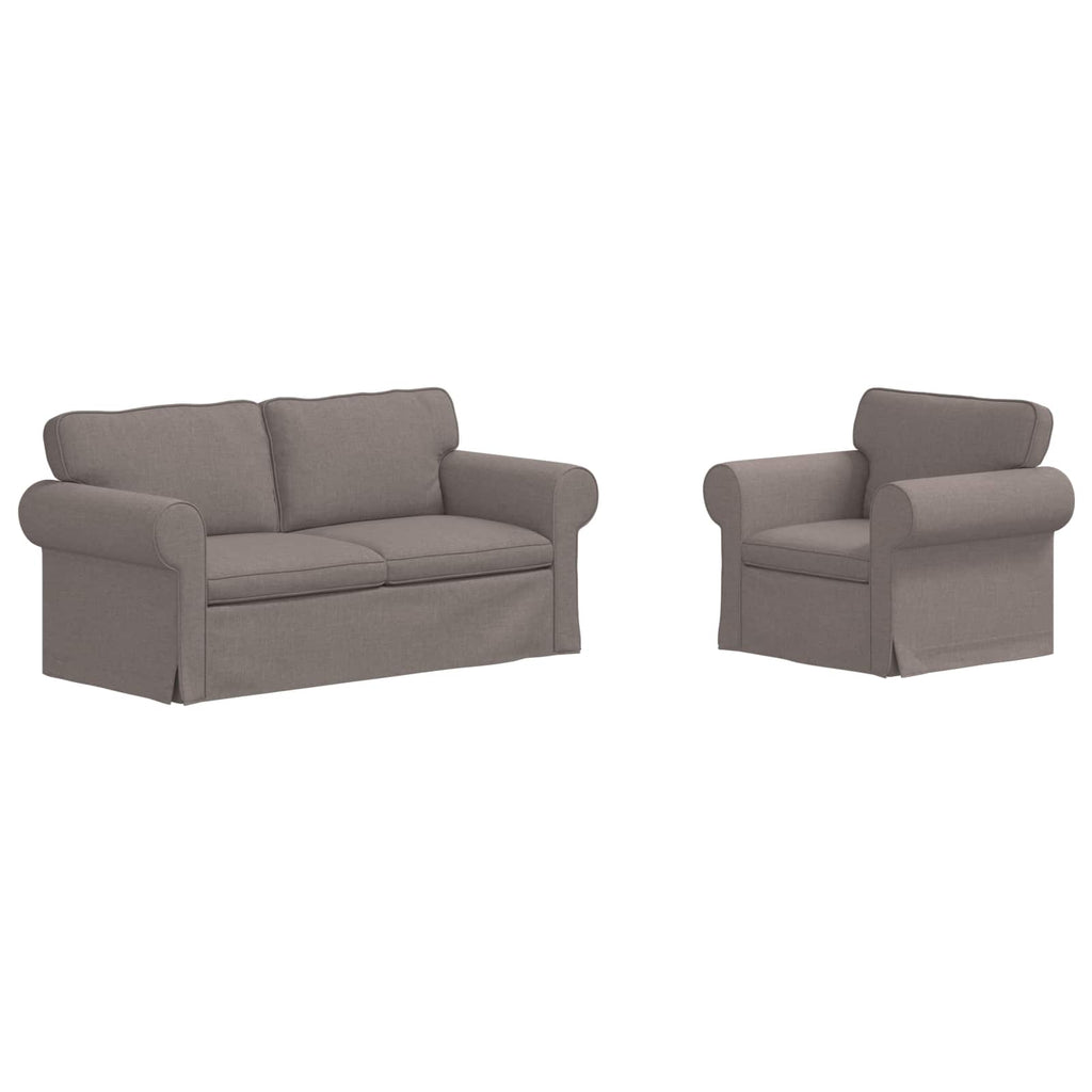 Sofa Set 2 pcs Taupe 175 x 82 x 80 cm Stoff