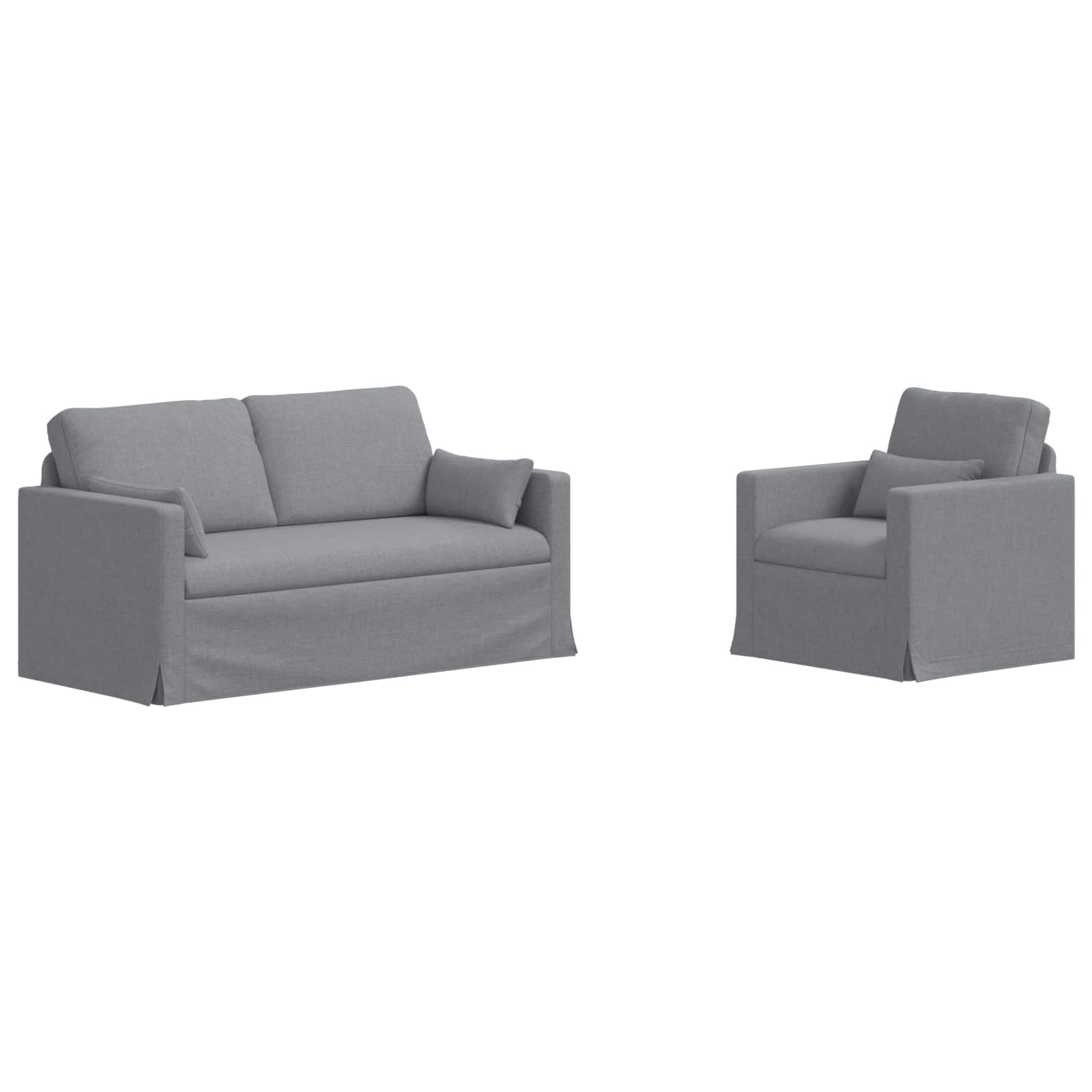 Sofa Set 2 pcs Hellgrau 158 x 78 x 80 cm Stoff