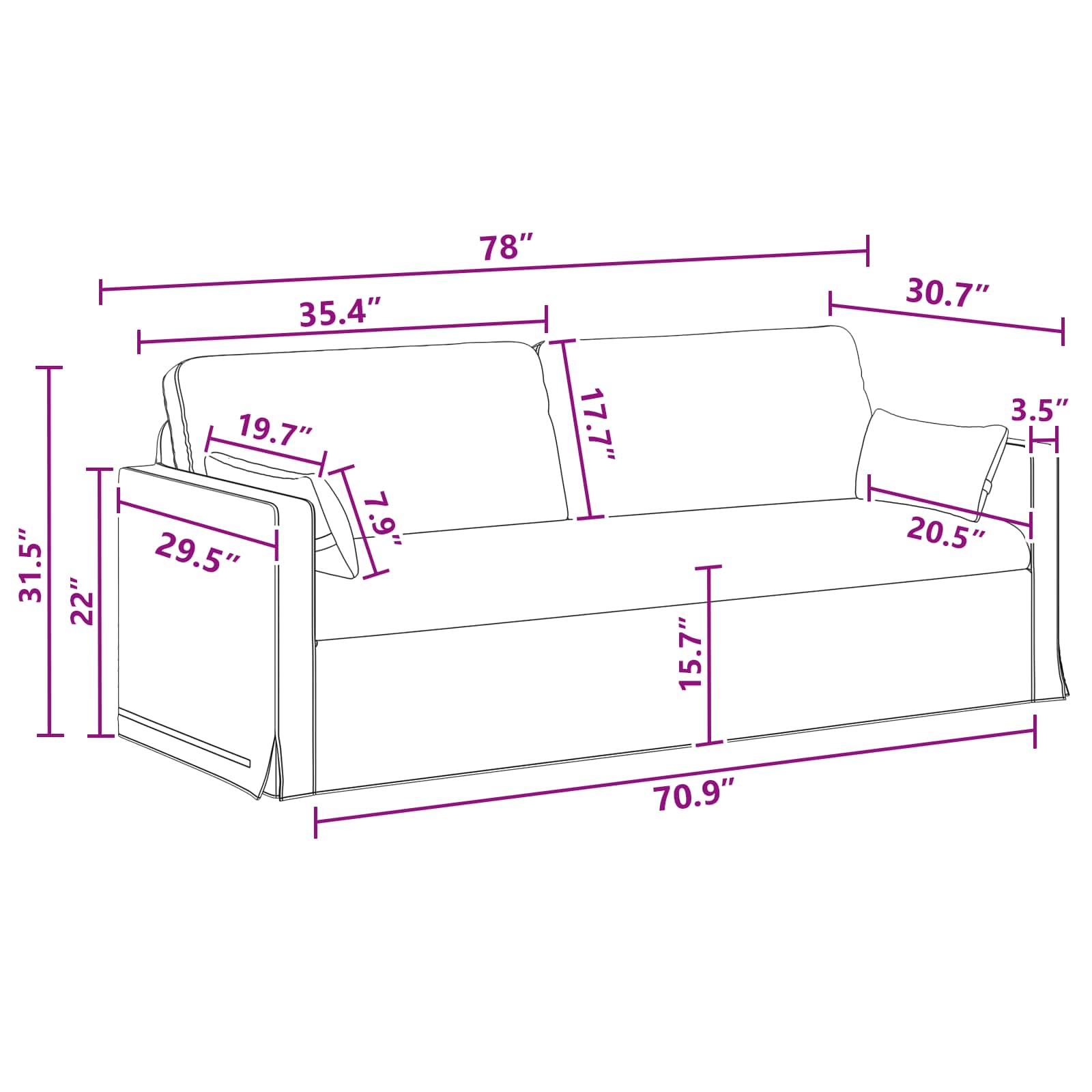 Sofa Set 2 pcs Dunkelgrau 158 x 78 x 80 cm Stoff