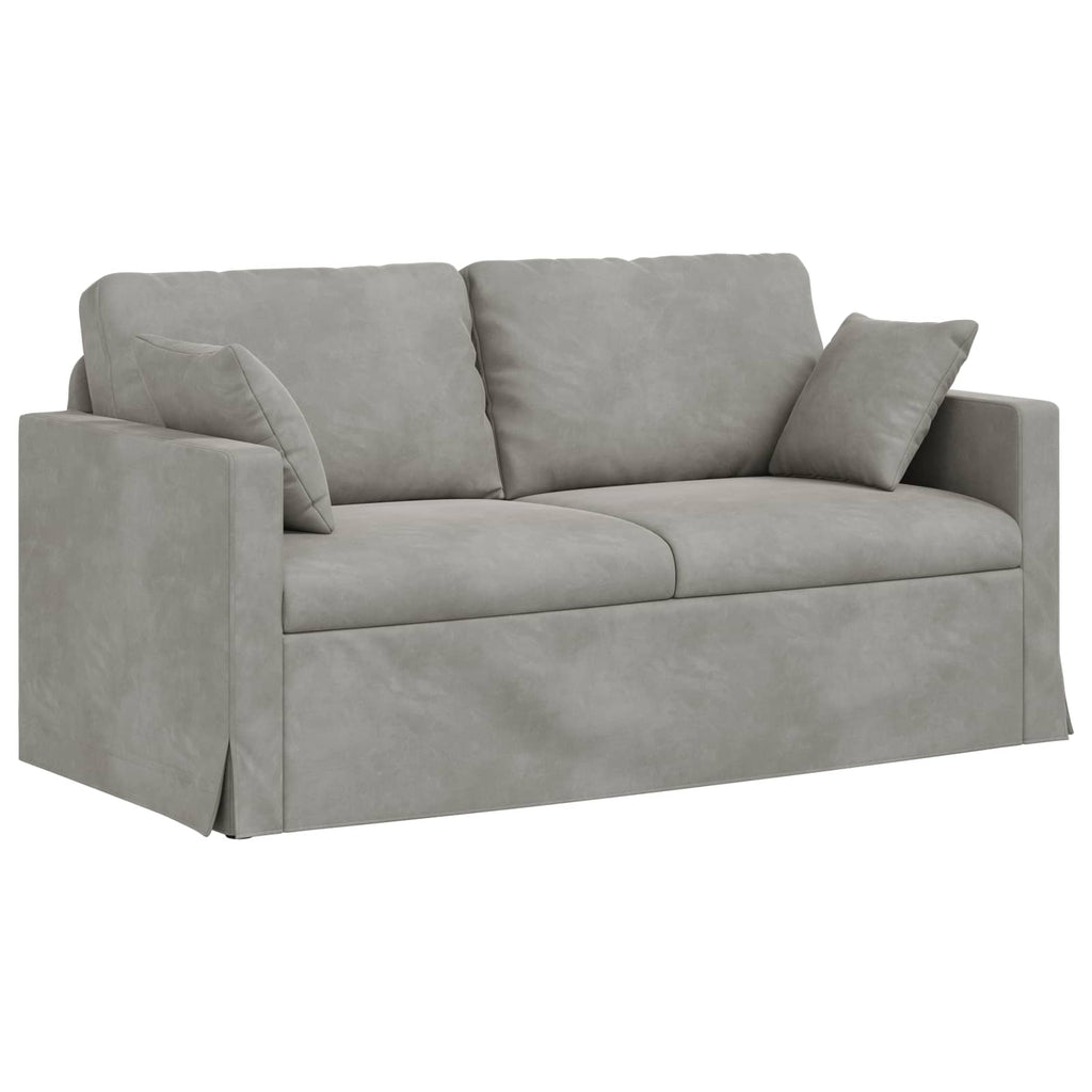 Sofa Set 2 pcs Hellgrau 158 x 78 x 80 cm Samt