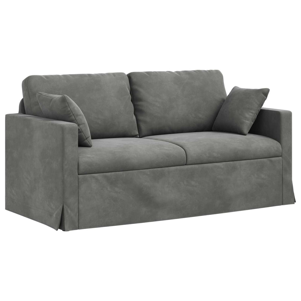 Sofa Set 2 pcs Dunkelgrau 158 x 78 x 80 cm Samt