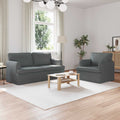 Sofa Set 2 pcs Dunkelgrau 162 x 80 x 85 cm Stoff