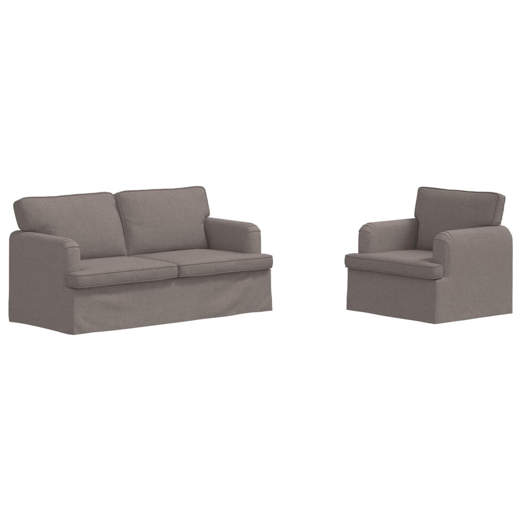 Sofa Set 2 pcs Taupe 162 x 80 x 85 cm Stoff