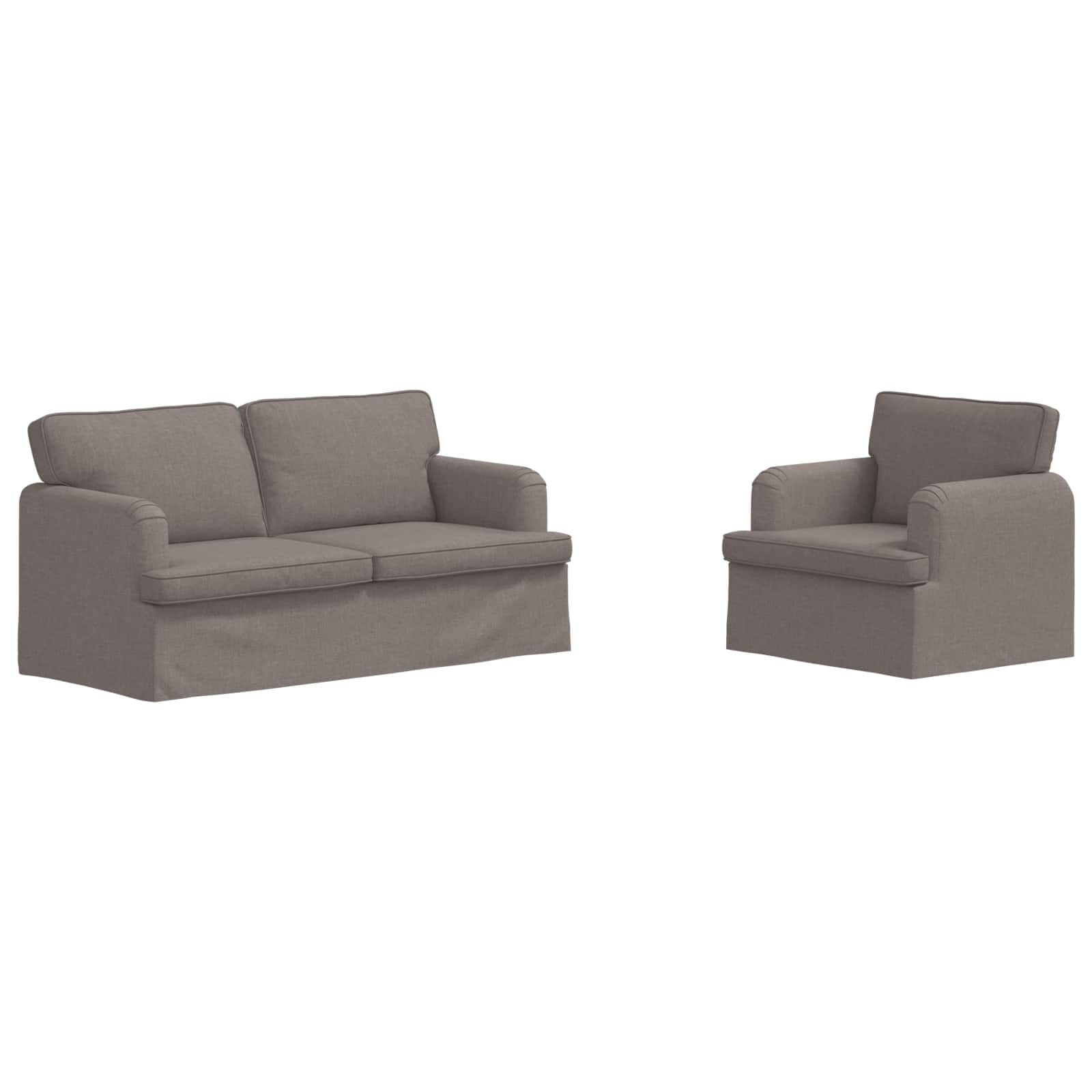 Sofa Set 2 pcs Taupe 162 x 80 x 85 cm Stoff