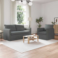 Sofa Set 2 pcs Dunkelgrau 156 x 82 x 85 cm Stoff