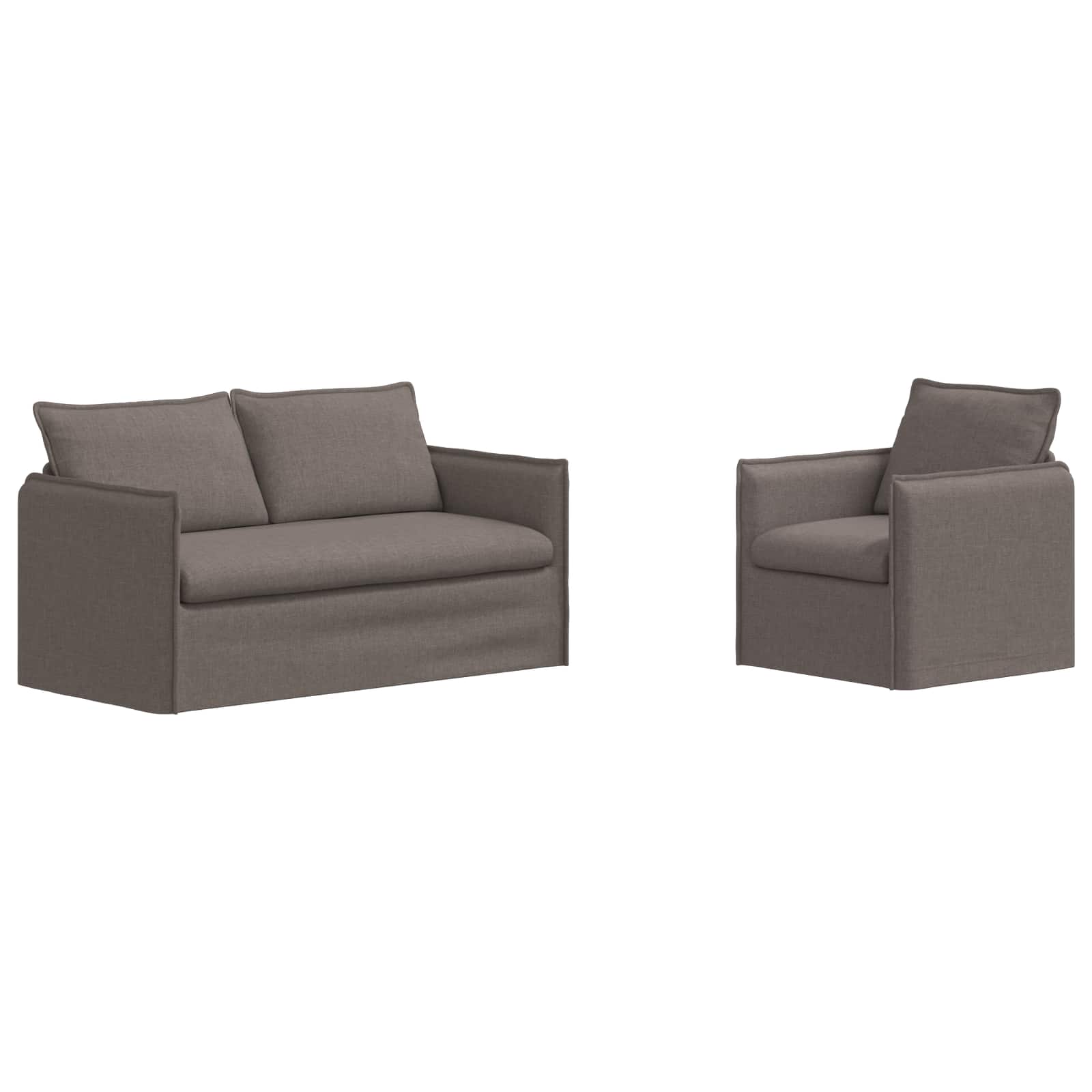 Sofa Set 2 pcs Taupe 156 x 82 x 85 cm Stoff
