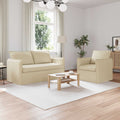 Sofa Set 2 pcs Creme 156 x 82 x 85 cm Stoff