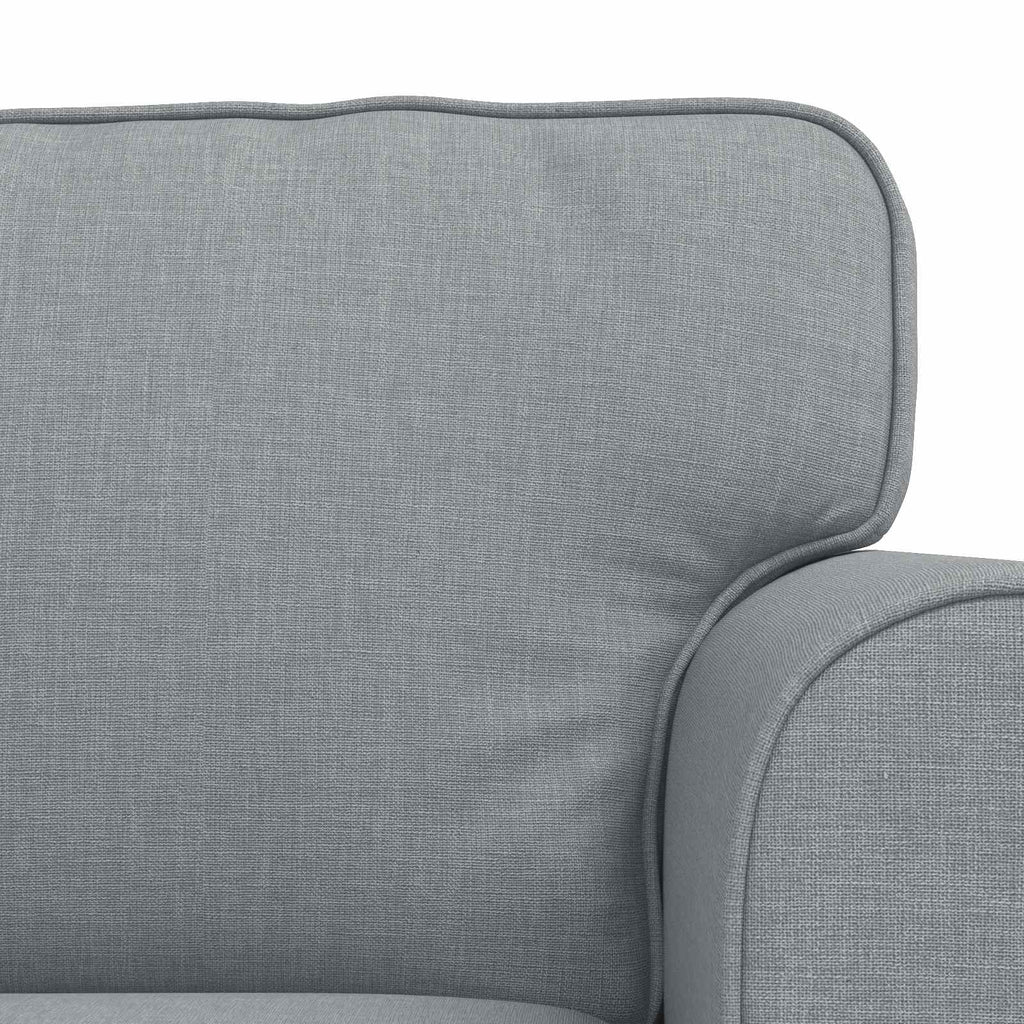 Sofa Set 2 pcs Hellgrau 215 x 82 x 80 cm Stoff