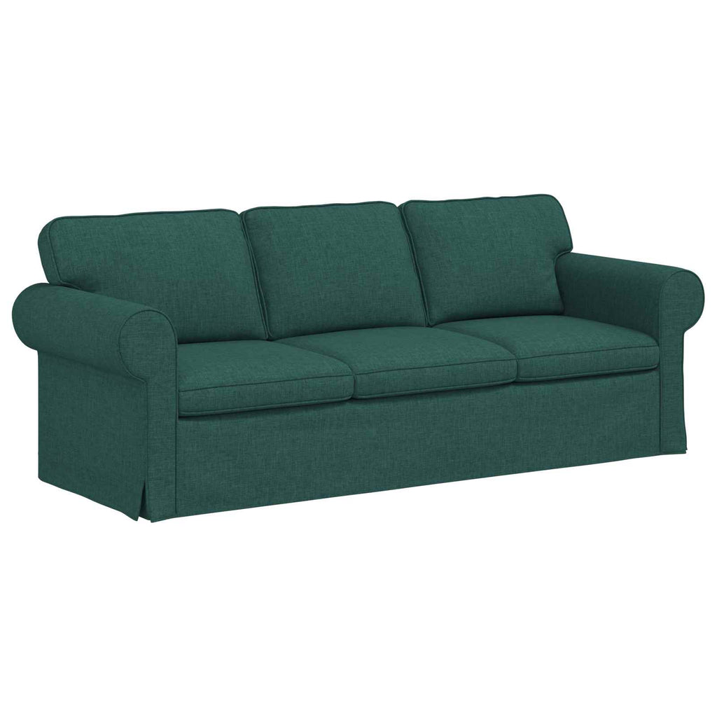 Sofa Set 2 pcs Dunkelgrün 215 x 82 x 80 cm Stoff