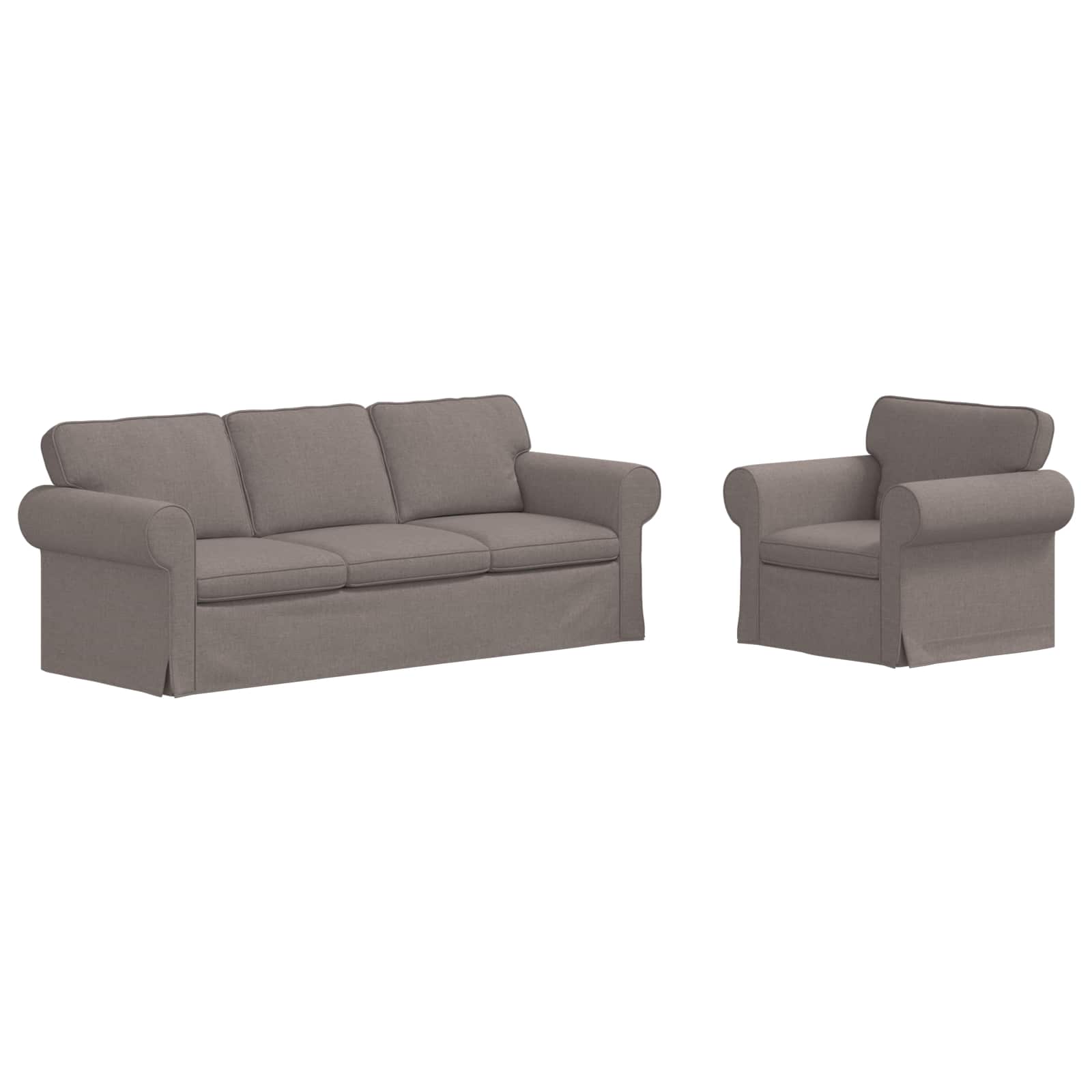 Sofa Set 2 pcs Taupe 215 x 82 x 80 cm Stoff