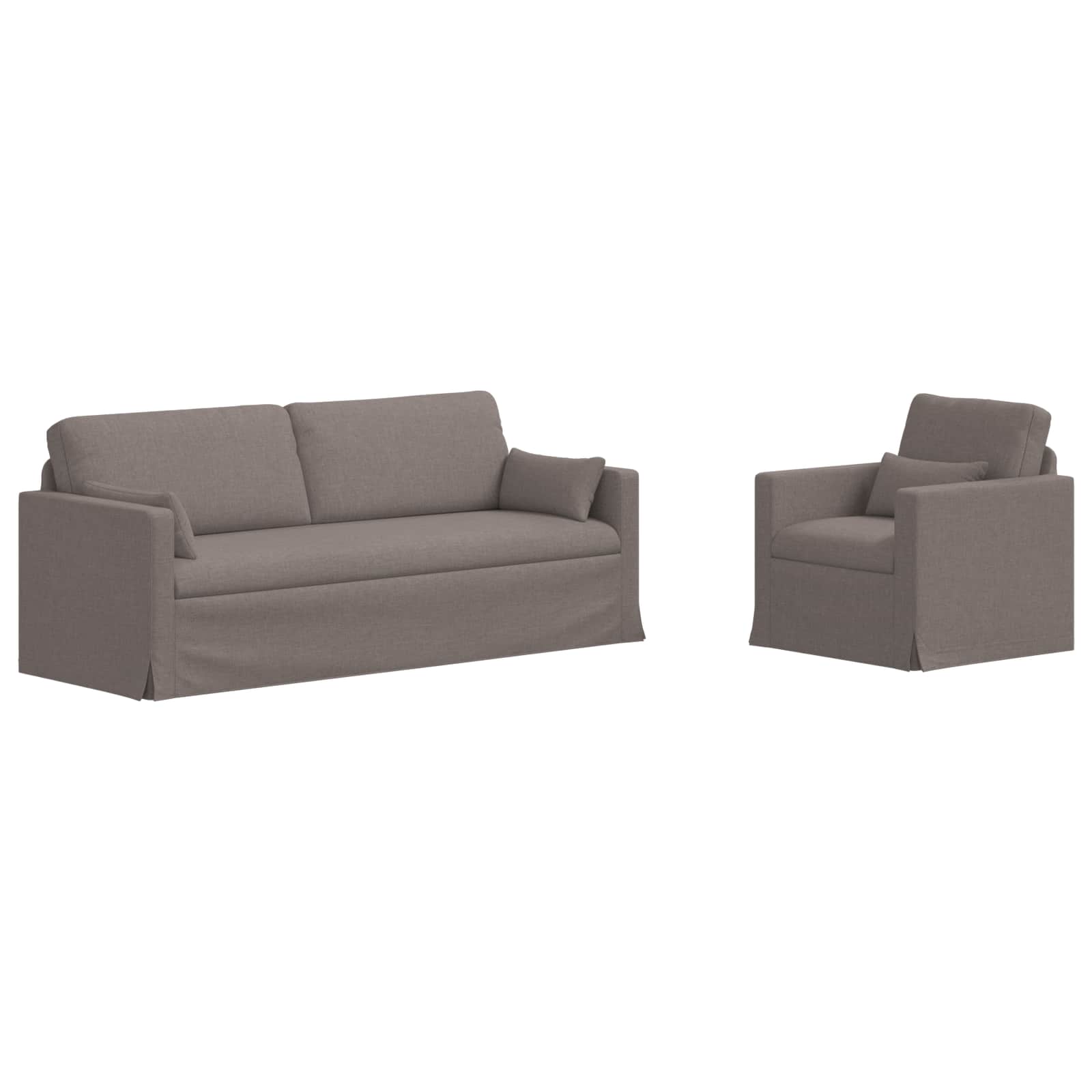 Sofa Set 2 pcs Taupe 198 x 78 x 80 cm Stoff