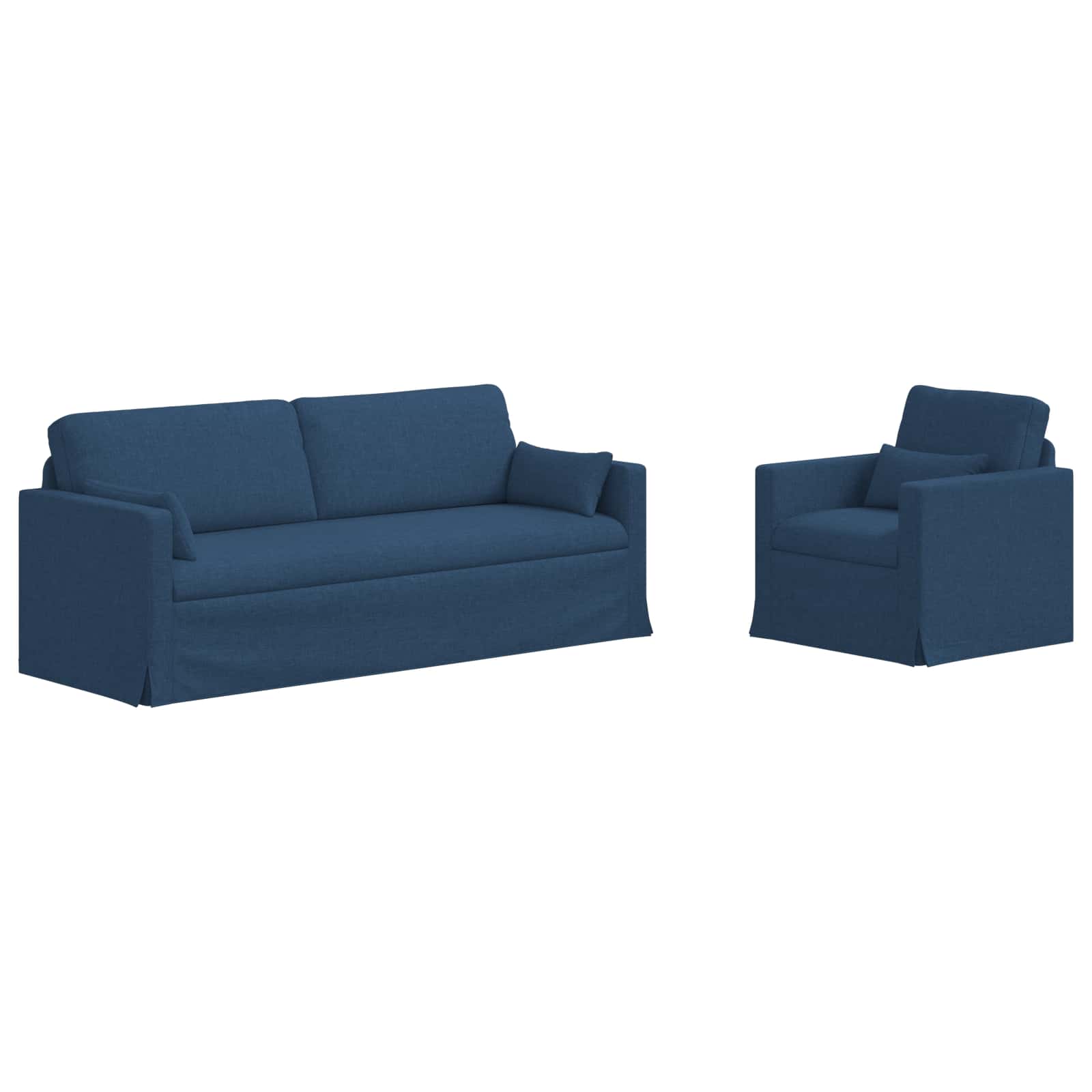 Sofa Set 2 pcs Blau 198 x 78 x 80 cm Stoff