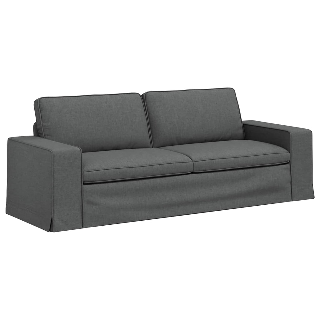 Sofa Set 2 pcs Dunkelgrau 222 x 80 x 82 cm Stoff