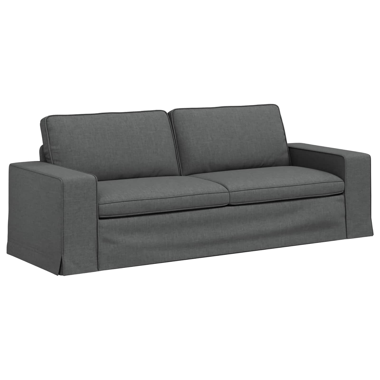 Sofa Set 2 pcs Dunkelgrau 222 x 80 x 82 cm Stoff