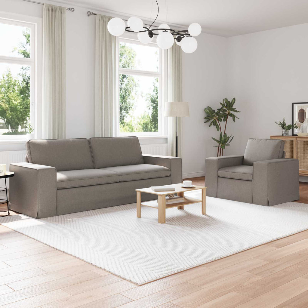 Sofa Set 2 pcs Taupe 222 x 80 x 82 cm Stoff