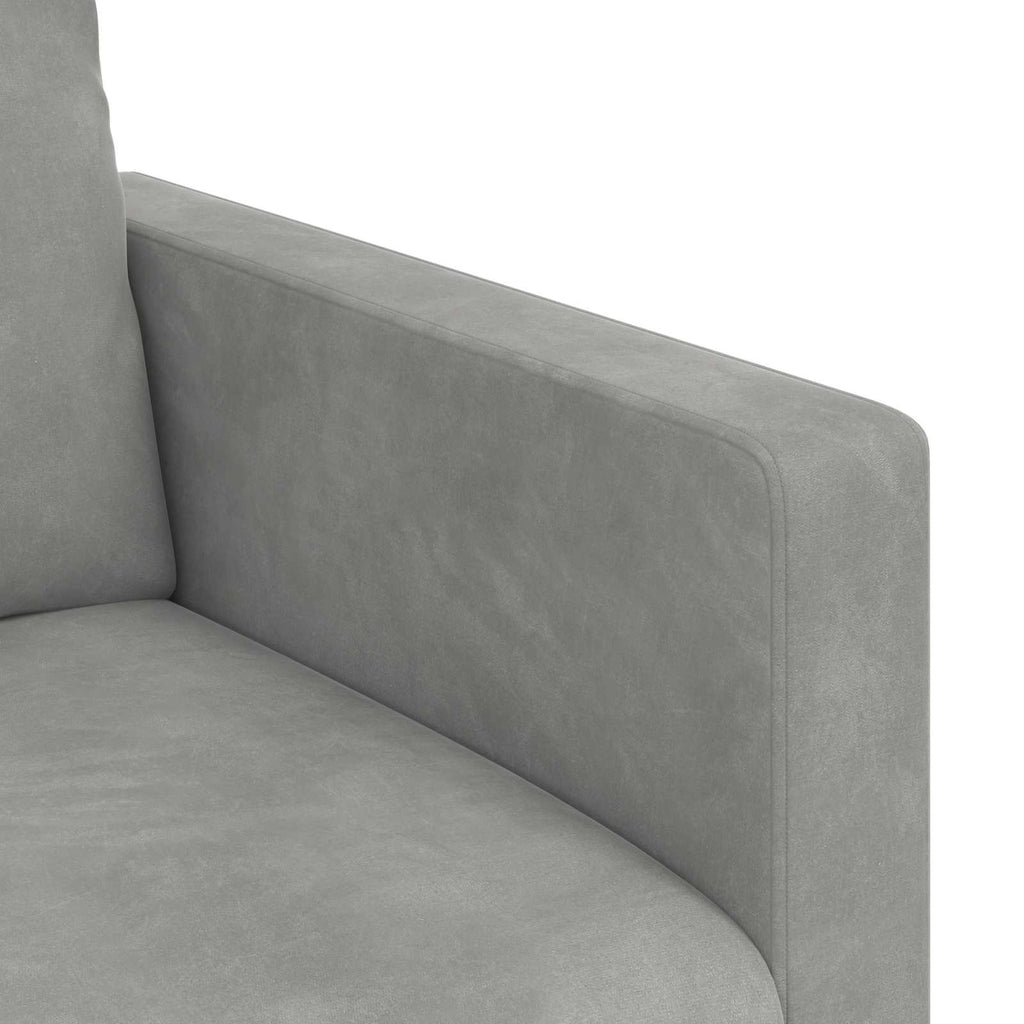 Sofa Set 2 pcs Hellgrau 198 x 78 x 80 cm Samt