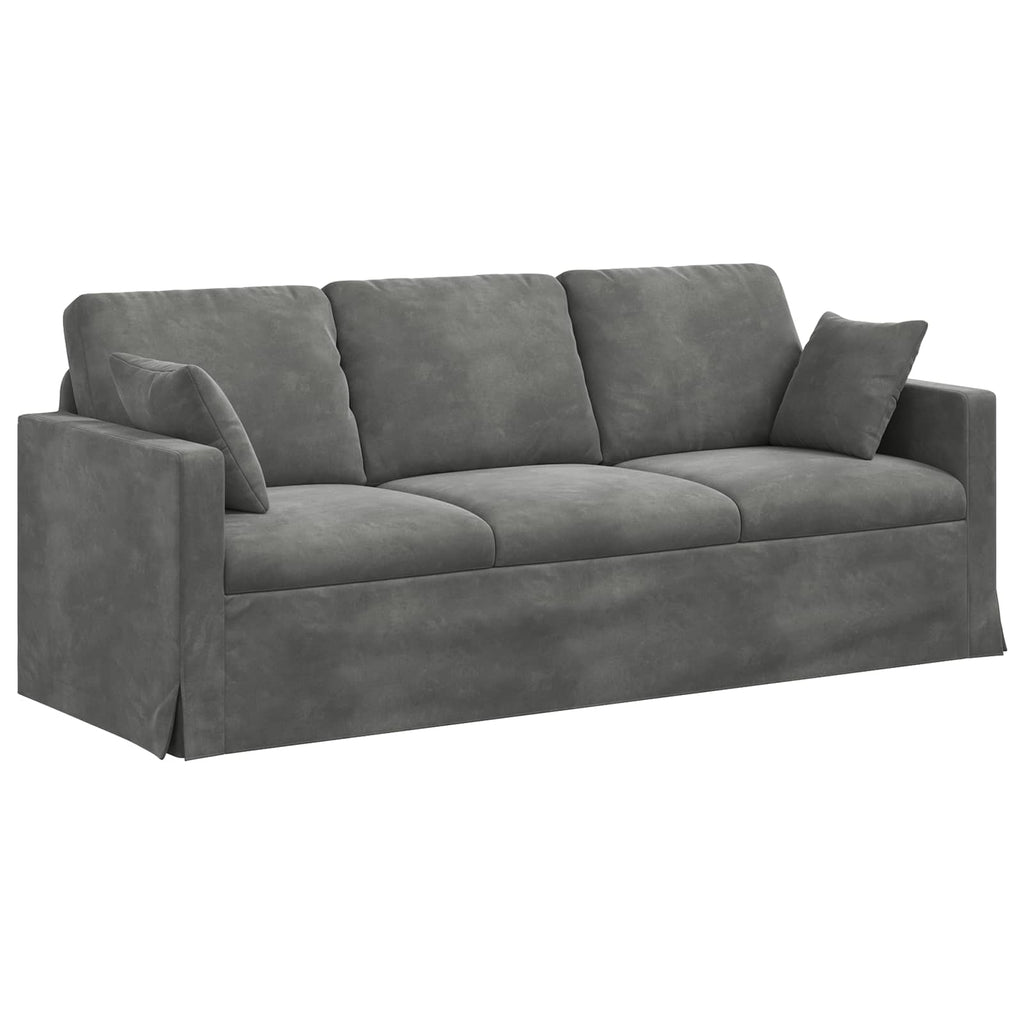 Sofa Set 2 pcs Dunkelgrau 198 x 78 x 80 cm Samt