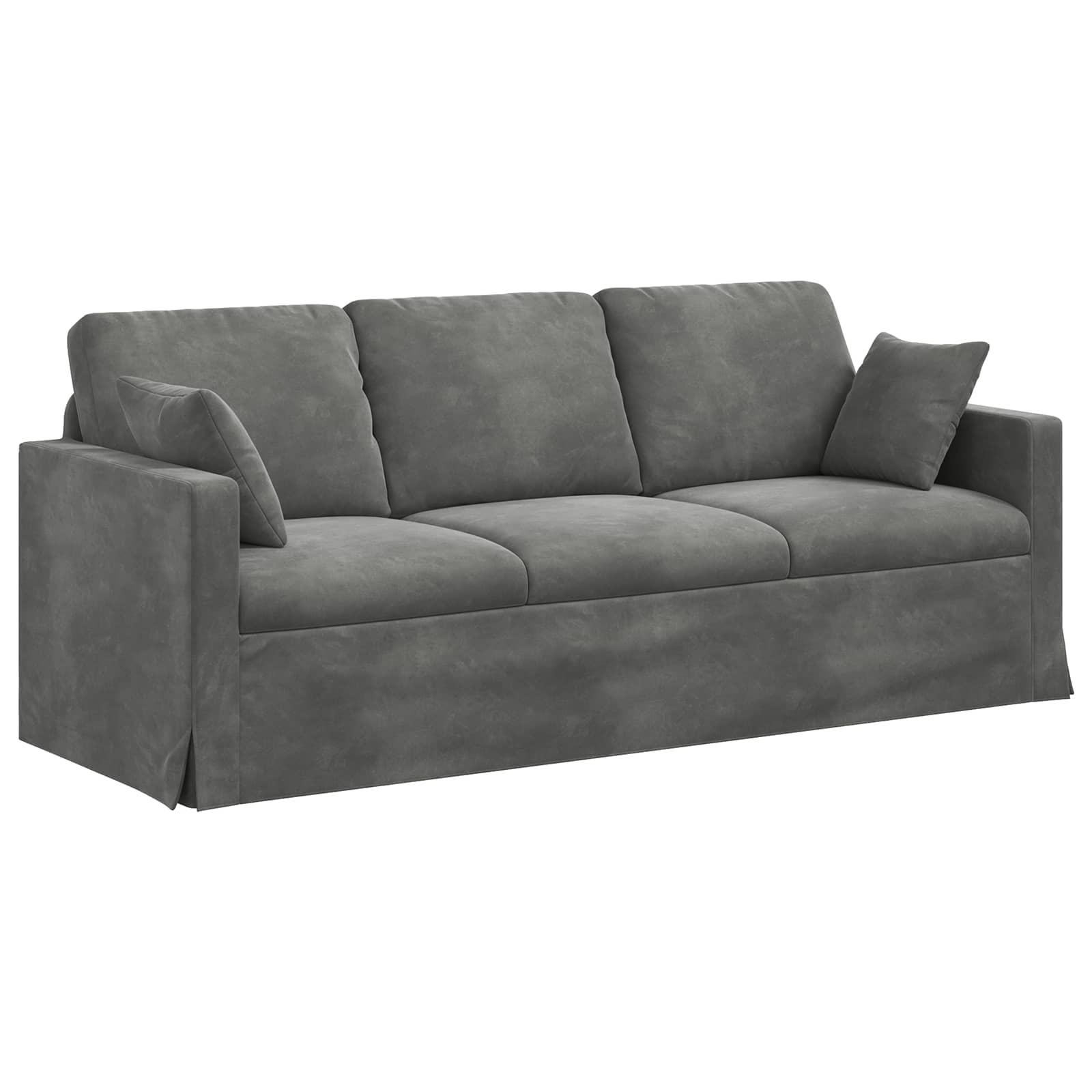 Sofa Set 2 pcs Dunkelgrau 198 x 78 x 80 cm Samt