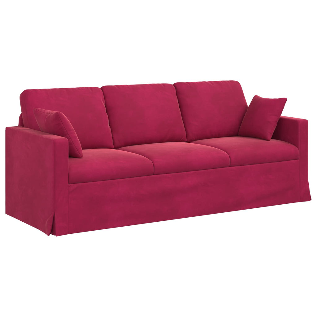 Sofa Set 2 pcs Weinrot 198 x 78 x 80 cm Samt