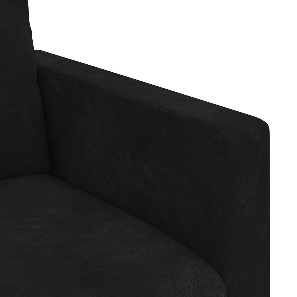 Sofa Set 2 pcs Schwarz 198 x 78 x 80 cm Samt