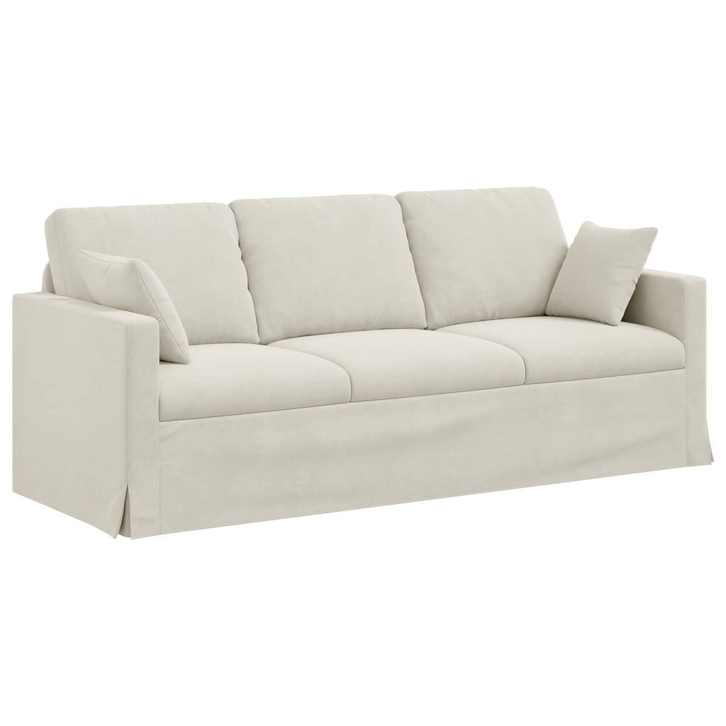 Sofa Set 2 pcs Creme 198 x 78 x 80 cm Samt