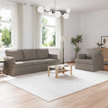 Sofa Set 2 pcs Taupe 201 x 80 x 85 cm Stoff