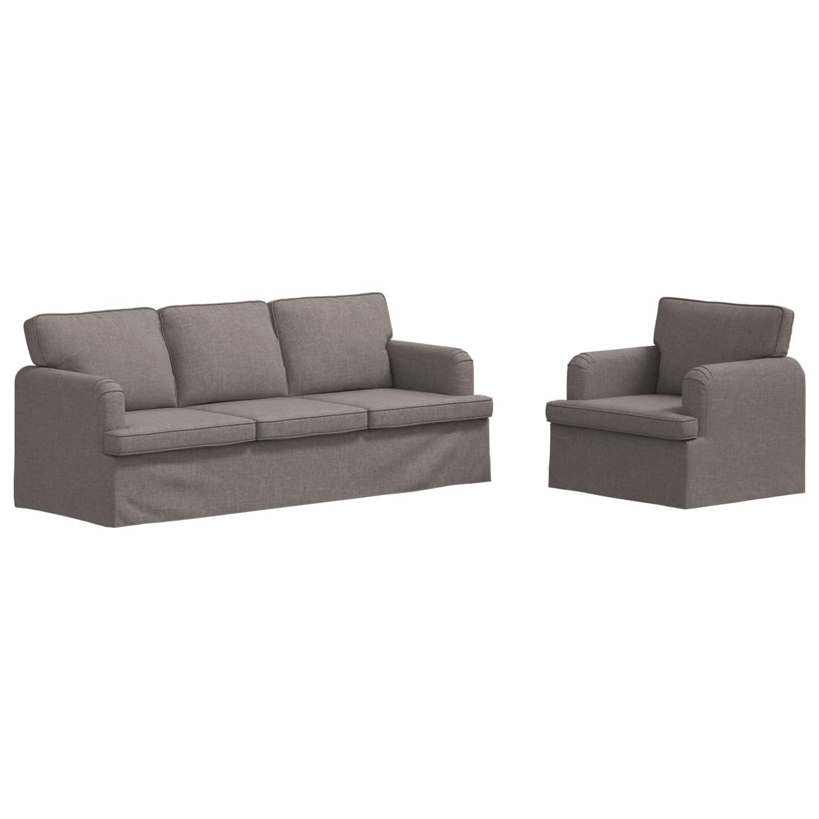 Sofa Set 2 pcs Taupe 201 x 80 x 85 cm Stoff