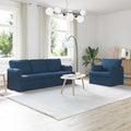 Sofa Set 2 pcs Blau 201 x 80 x 85 cm Stoff