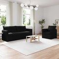 Sofa Set 2 pcs Schwarz 196 x 82 x 85 cm Stoff