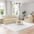 Sofa Set 2 pcs Creme 196 x 82 x 85 cm Stoff