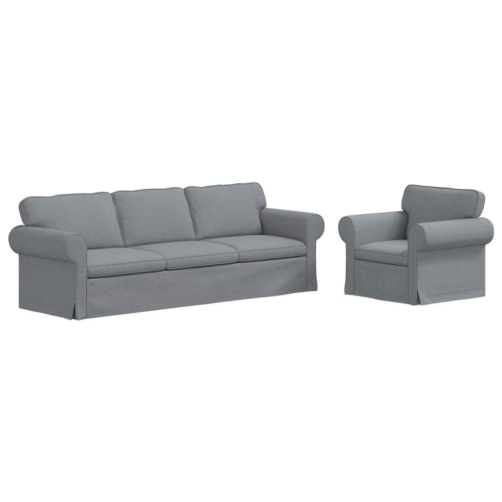 Sofa Set 2 pcs Hellgrau 245 x 82 x 80 cm Stoff