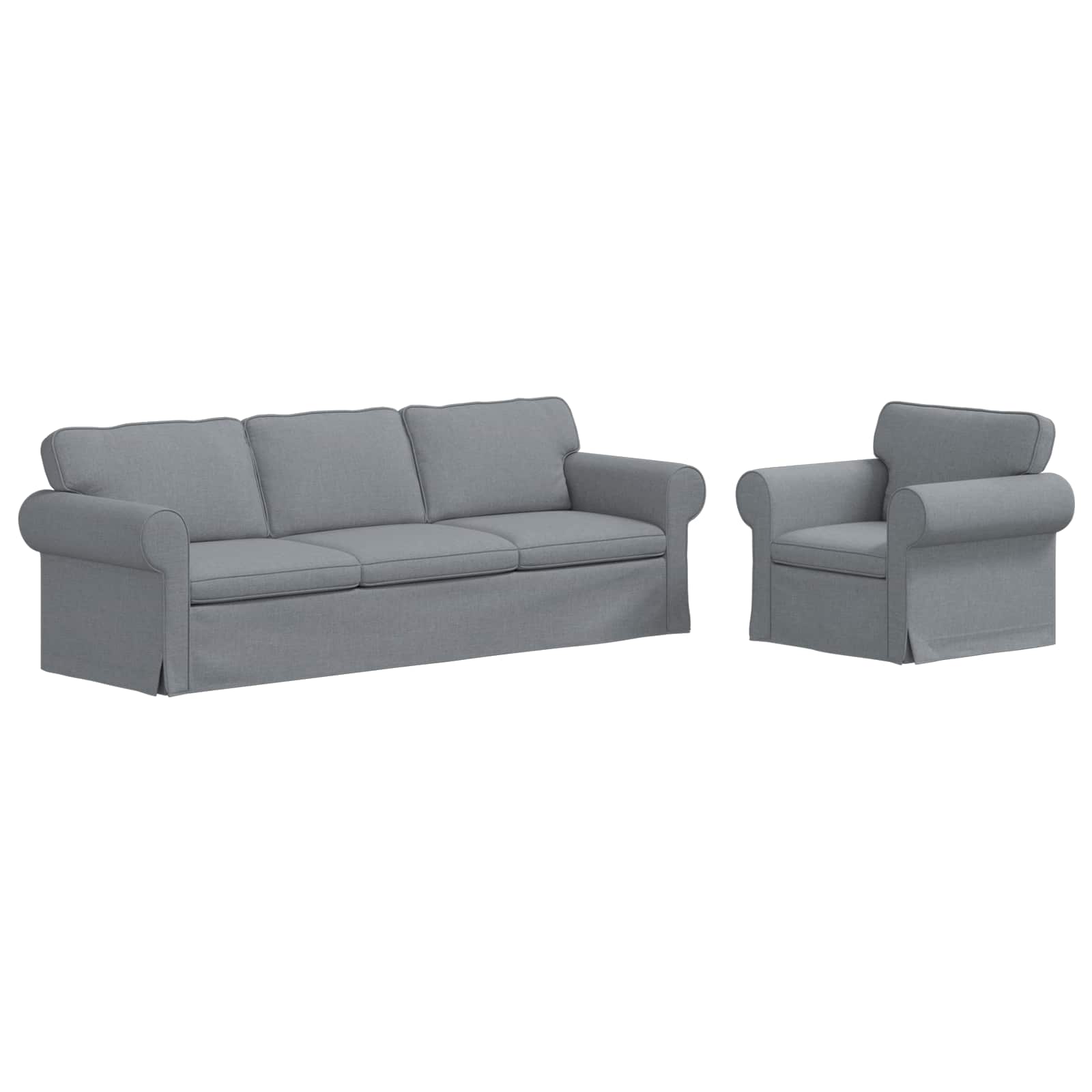 Sofa Set 2 pcs Hellgrau 245 x 82 x 80 cm Stoff