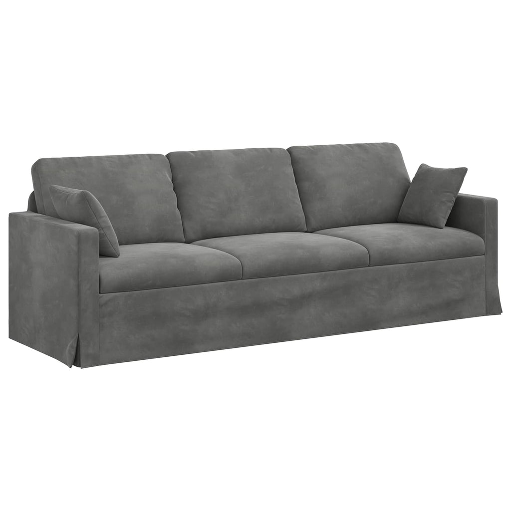 Sofa Set 2 pcs Dunkelgrau 228 x 78 x 80 cm Samt
