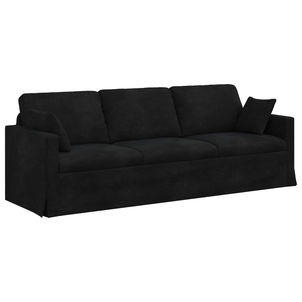 Sofa Set 2 pcs Schwarz Samt