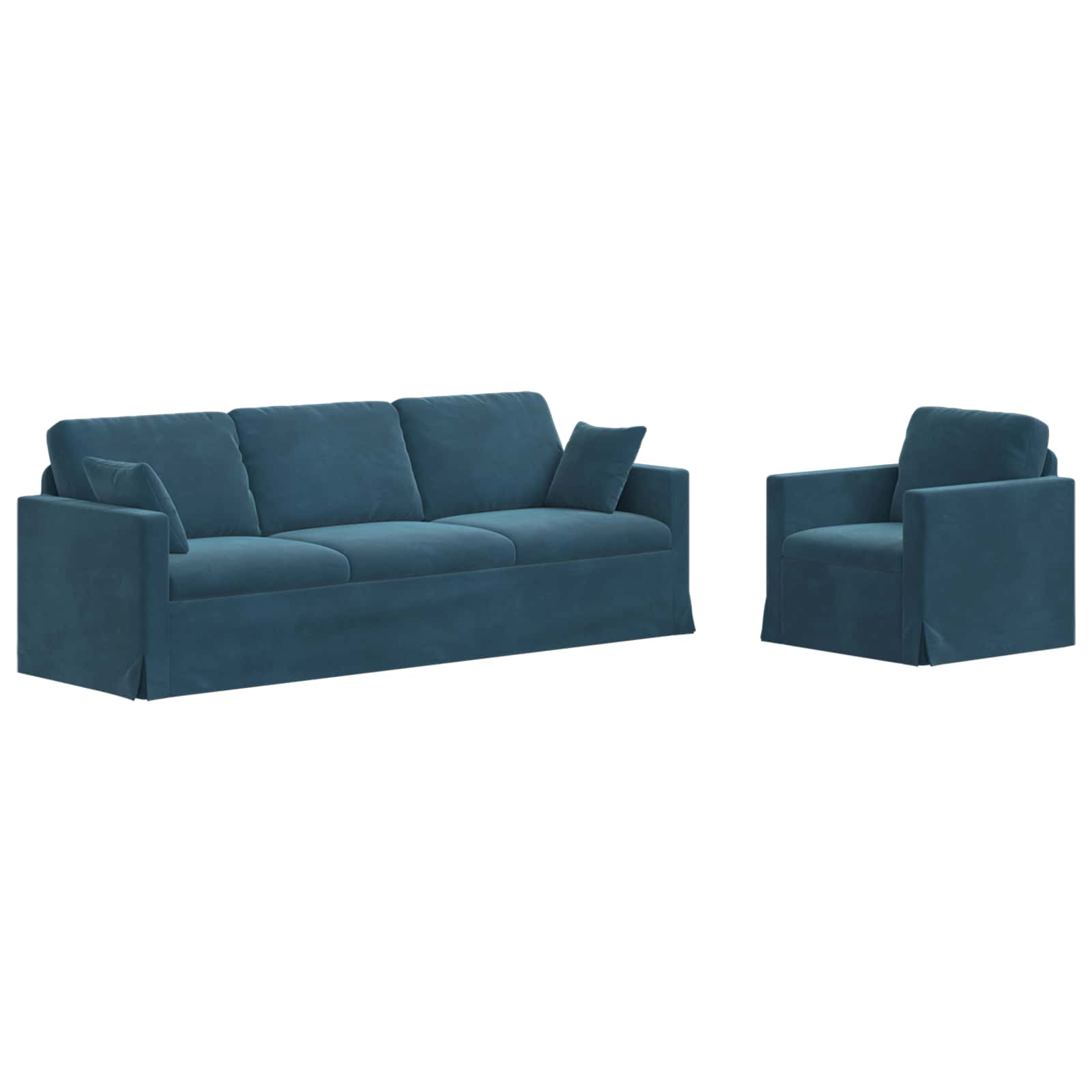 Sofa Set 2 pcs Blau 228 x 78 x 80 cm Samt