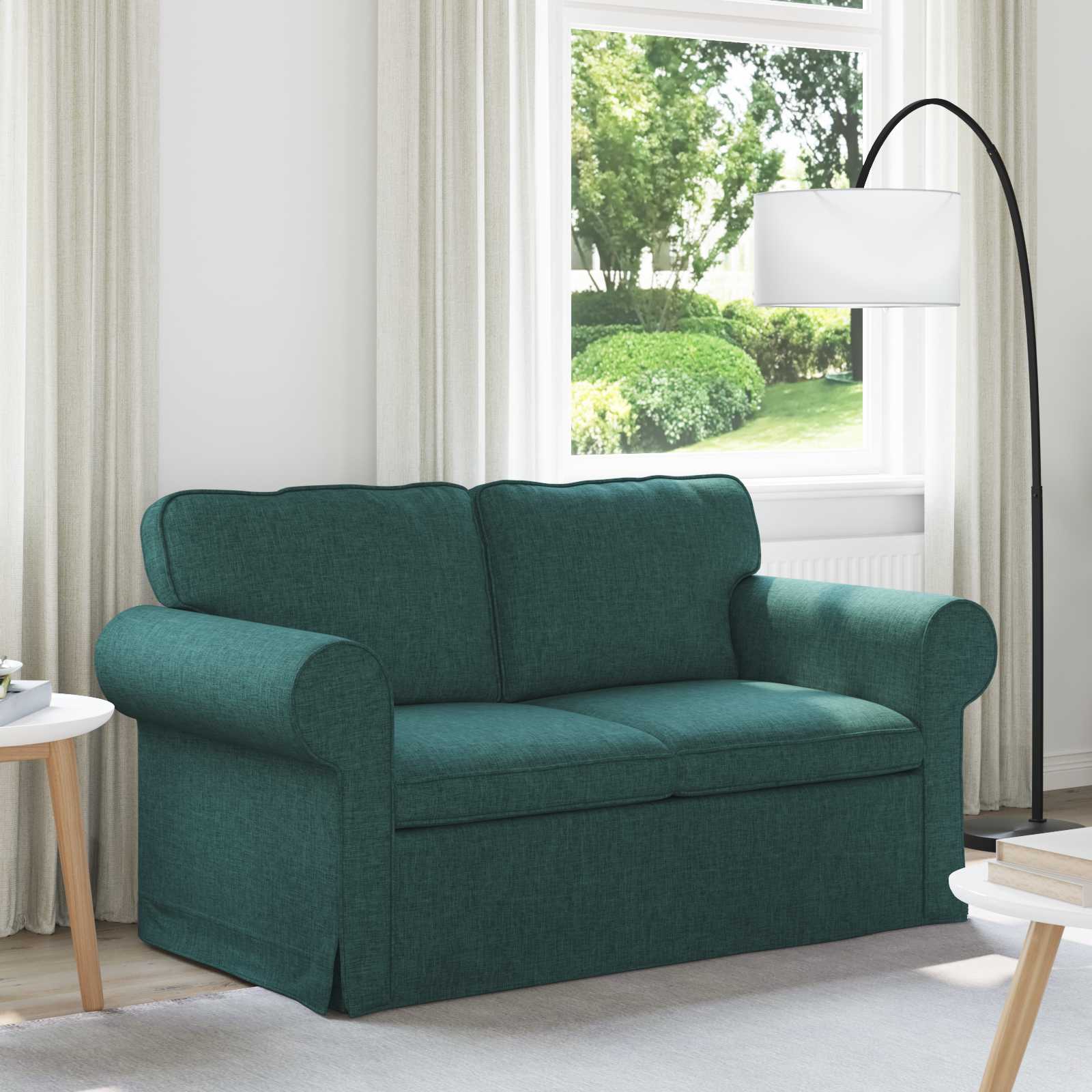 Sofa Dunkelgrün 155 x 82 x 80 cm Stoff